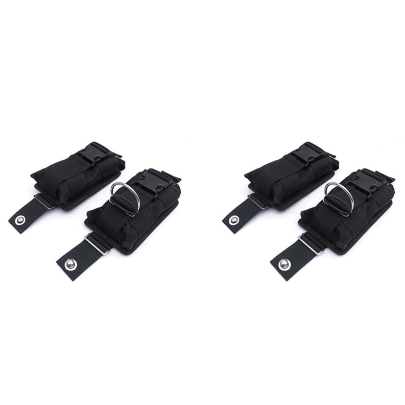Scuba Weight Belt Pocket Quick Release - HOES-New 4Pcs Spare Black 1680D Nylon