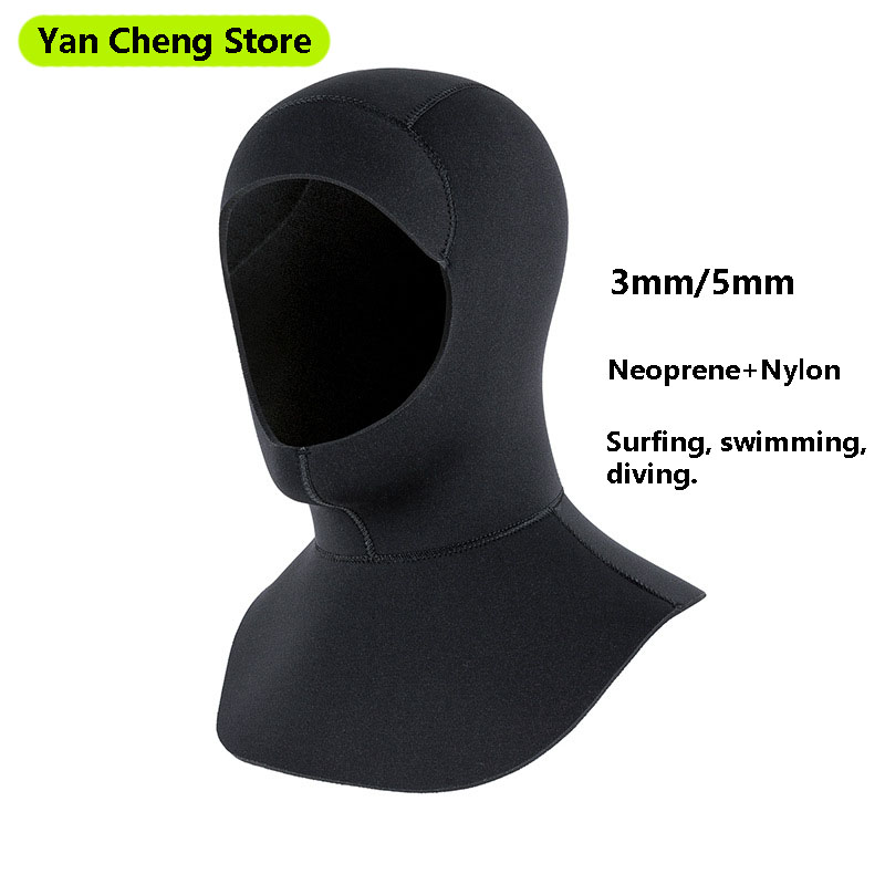 Scuba Diving Wetsuit 5Mm Neoprene - Neoprene Swimming Cap with Shoulder for
