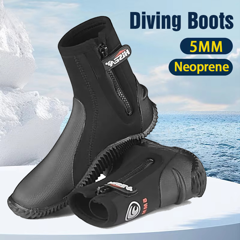 Scuba Diving Wetsuit 5Mm Neoprene - 5mm Neoprene Dive Boots High Elastic