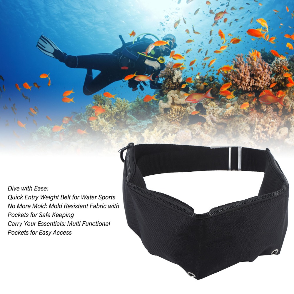 Scuba Weight Belt Pocket Quick Release - 4 Pocket Diving Weight Belt Double