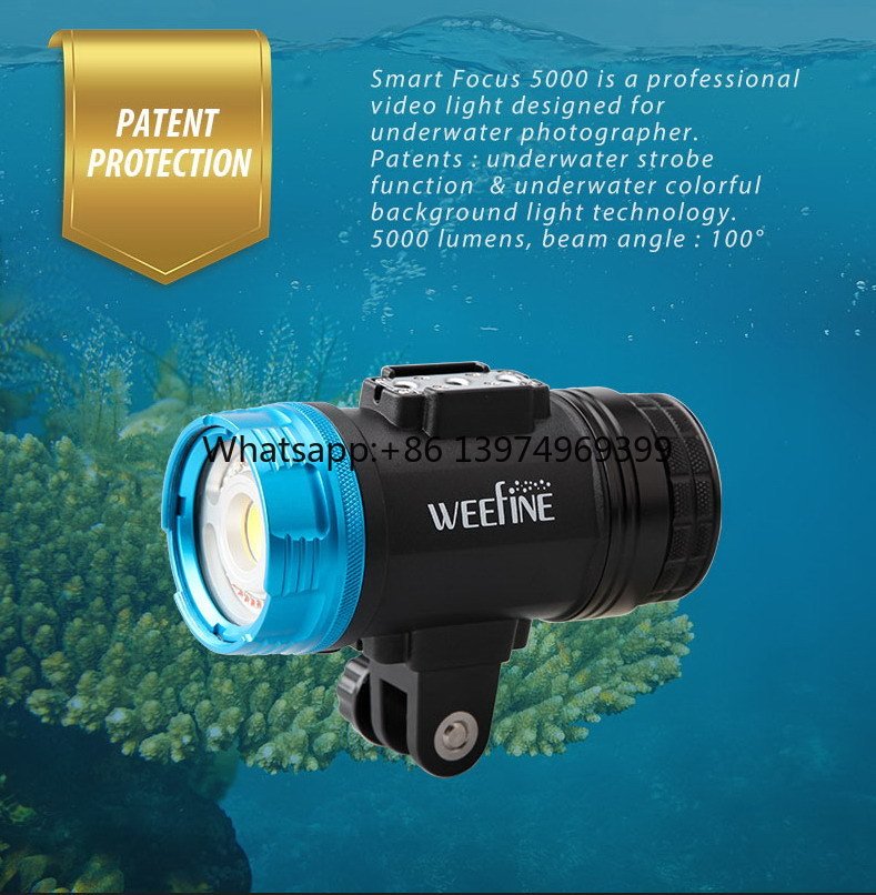 Dive Flashlight 5000 Lumens Underwater - WEEFINE WF082 Smart Focus 5000 New
