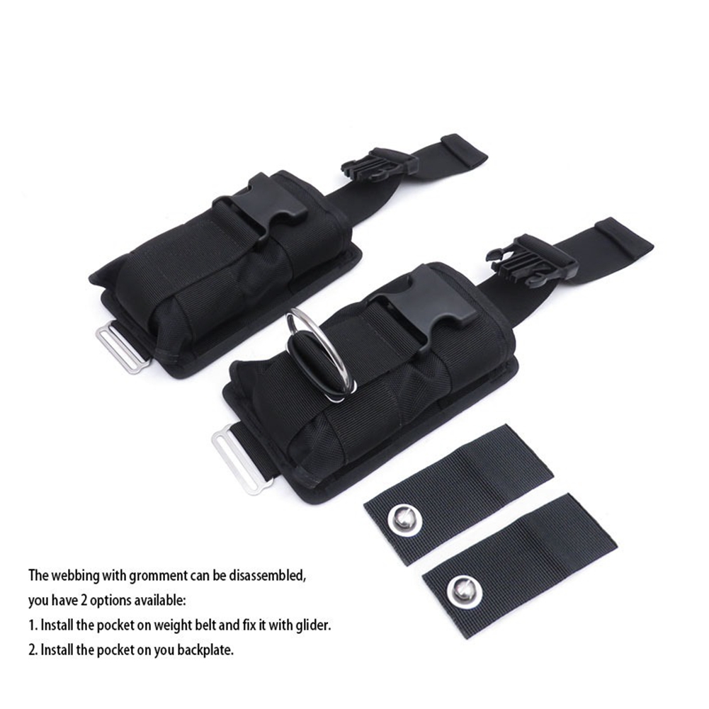 Popular New 2Pcs Spare Black 1 - Scuba Weight Belt Pocket Quick Release review and price